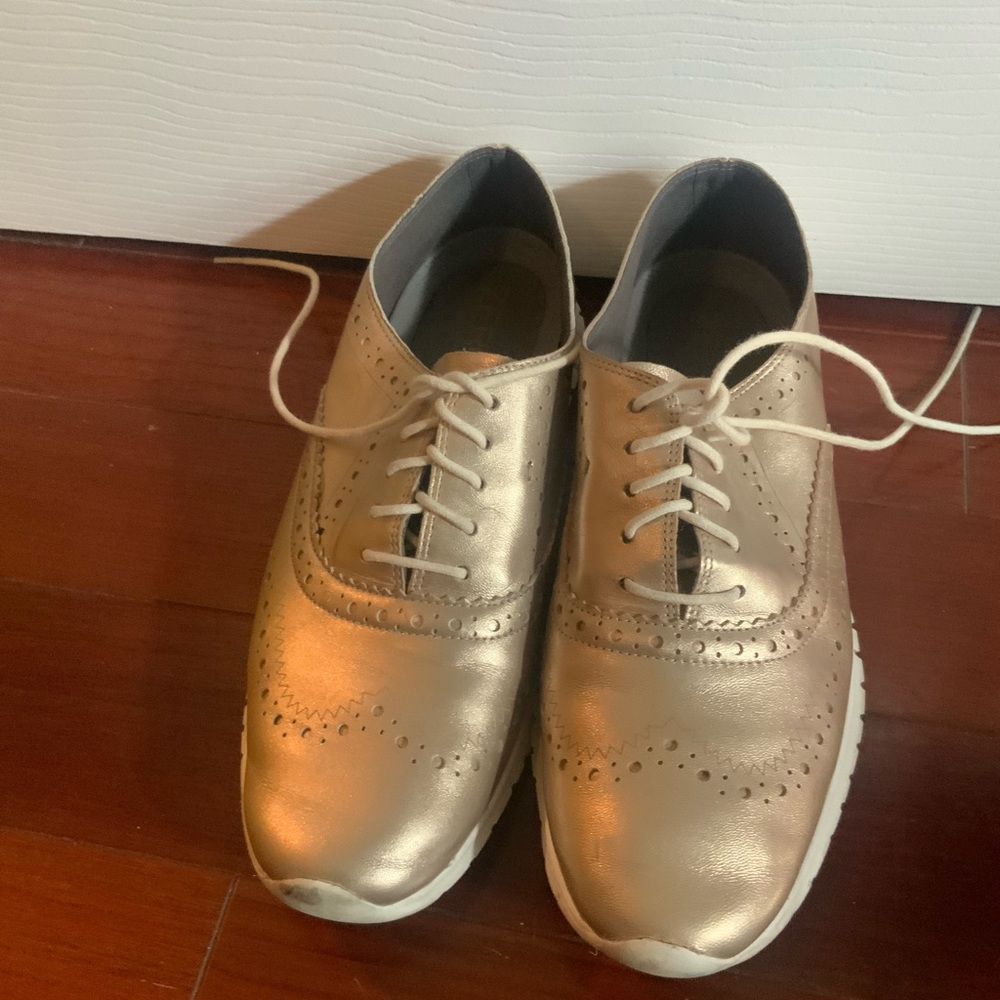 Gold Cole Haan zero grande sneakers